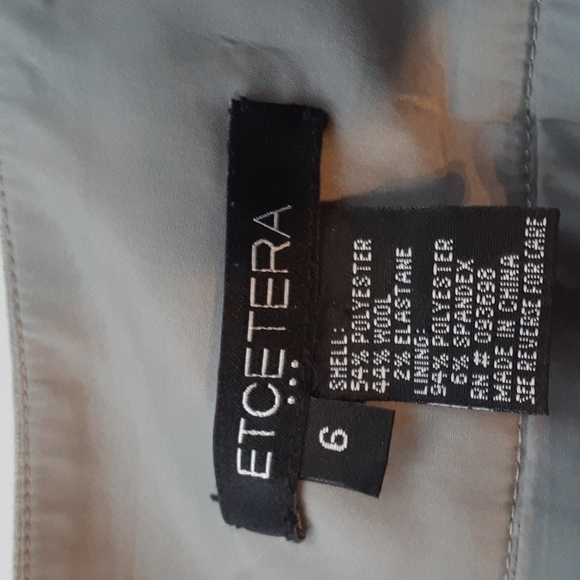 2/$30 Etcetera Anthropologie Womens Skirt Ruffle Tiered Wool Gray Pencil Size 6 - Picture 3 of 6